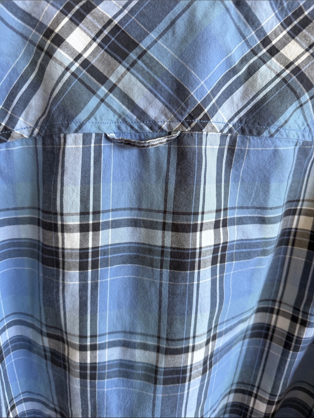 Sun + Stone Men's Blue Plaid Button-Down Shirt - Picture 6 of 7
